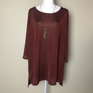 SJS tunic top with necklace